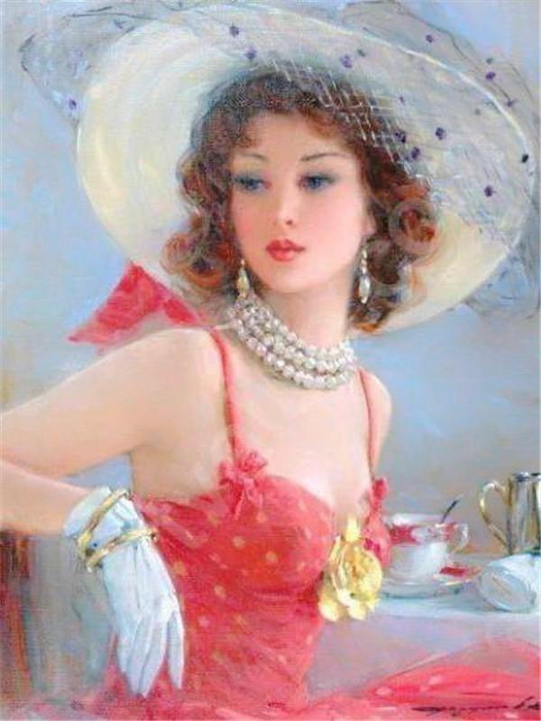 Elegant Woman Diamond Painting Tool Indoor Painting Picture Diamond 5d Fast Delivery Mosaic Embroidery Full Art