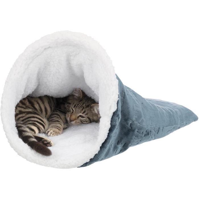 TRIXIE Sac Douillet Paul - Ø 40 × 60 Cm - Bleu Et Blanc - Pour Chat