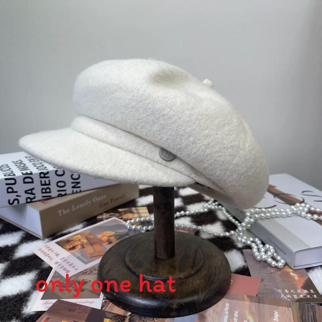 Woll-Barett für Damen Herbst Winter Vintage Gestrickt Warmes Modeaccessoire