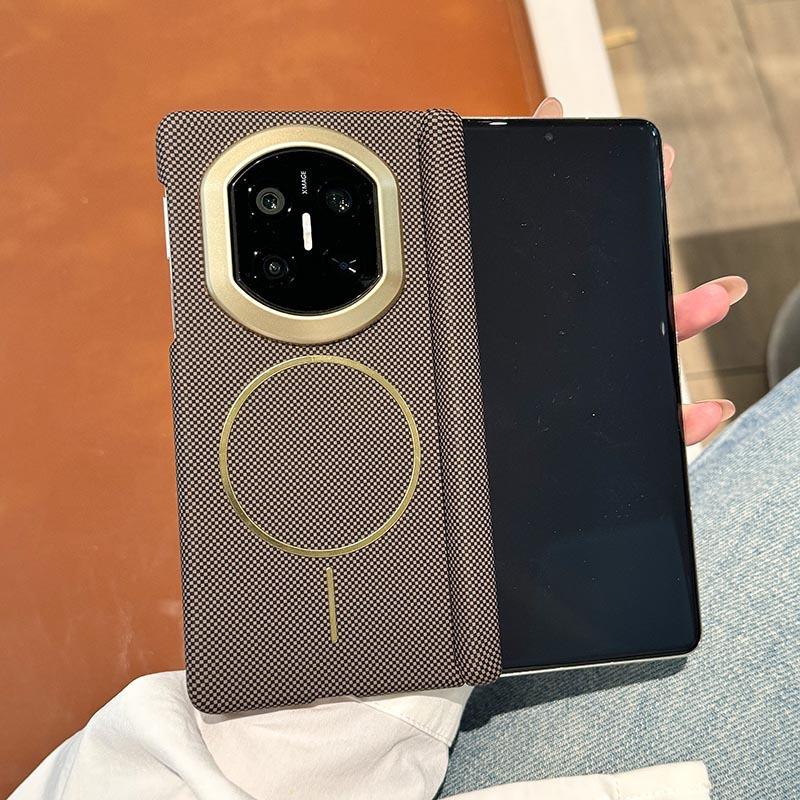 Applicable To Huawei Matex1 Folding Mobile Phone Case Kevlar Pattern X1 Double Central Axis  X1 Magnetic Suction Ultra-thin Anti-drop Case