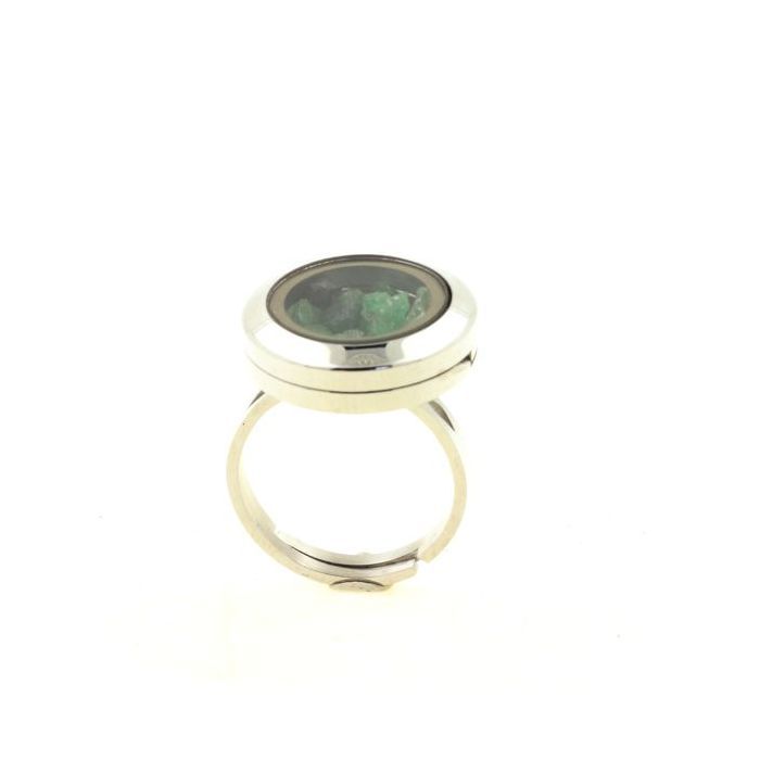 Pierres et Minéraux. Bague Grenat Tsavorite brut. Taille ajustable.