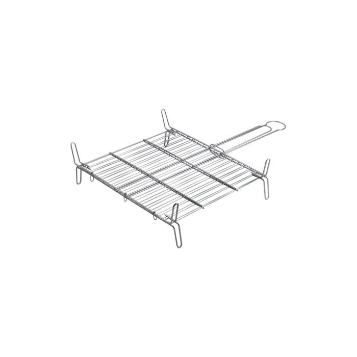 Grille double pour barbecue - Zinc - 50x50 cm