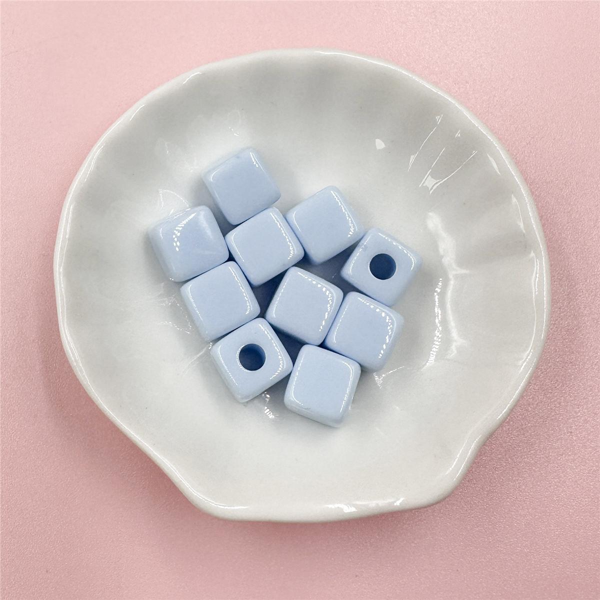 

10 шт. для изготовления ювелирных изделий, яркие цвета, квадратная форма, бусины-разделители, 10 мм, акриловые материалы для изготовления бисера, ювелирные изделия синий