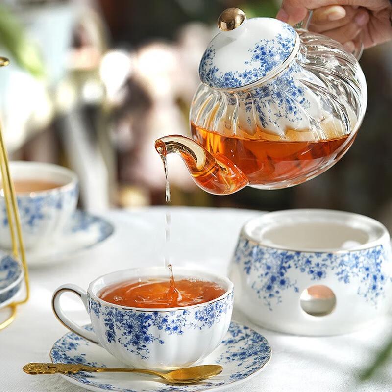 Blaues & Weißes Keramik-Nachmittagstee-Set