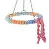 Papagei Vogelspielzeug Baumwollseil Kreis Spielzeug Papagei Kauen Beißen Sitzstange Vogelständer Klettern Hängendes Spielzeug Schaukelseil Ring Vogelkäfig Zubehör