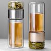 390ml čajová láhev na vodu s vysokým borosilikátovým sklem, dvojitá vrstva, čajový šálek na vodu Infuser Tumbler Nádobí Láhev na vodu s čajovým filtrem