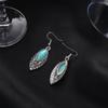 Earrings Vintage Bohemian Turquoise Oval Carved Hollow Earrings Earrings Women