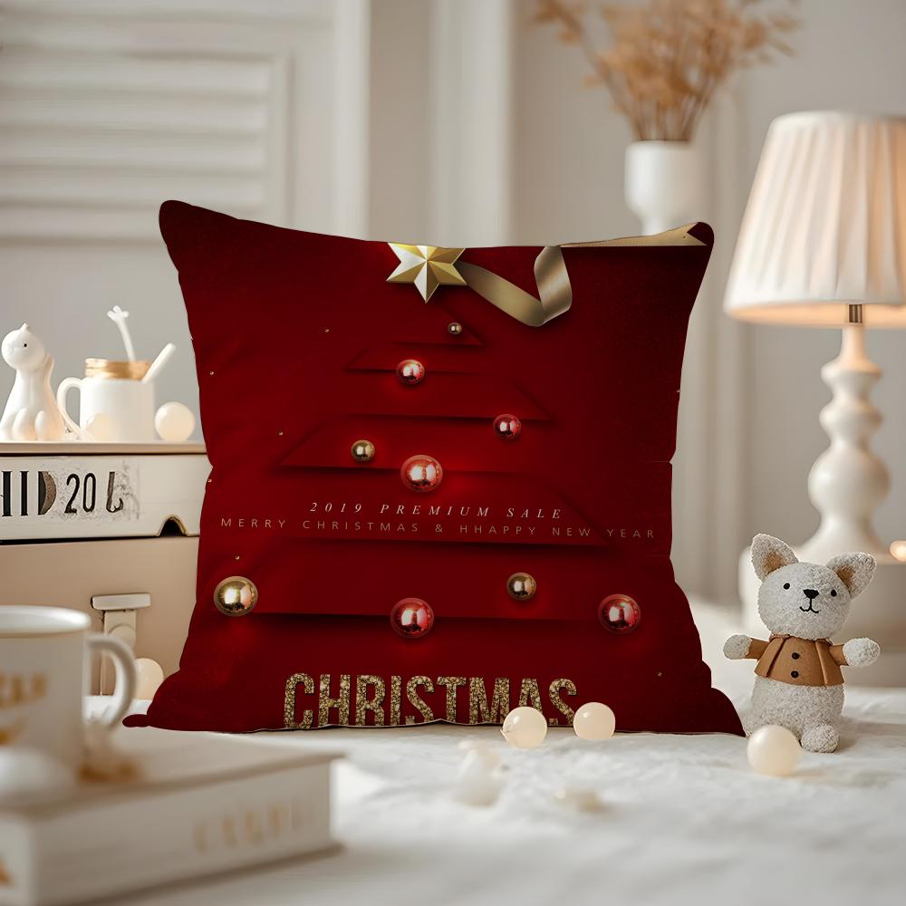 Christmas Tree Cushion Cover Pattern Printed Pillowcase For Living Room Sofa Cushion Cover & Bedroom Decor