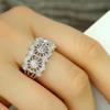 Bridal Wedding Rings Luxury 925 Sterling Silver Hollow Out Design Chic Accessories for Women Engagement Band New Fashion Jewelry