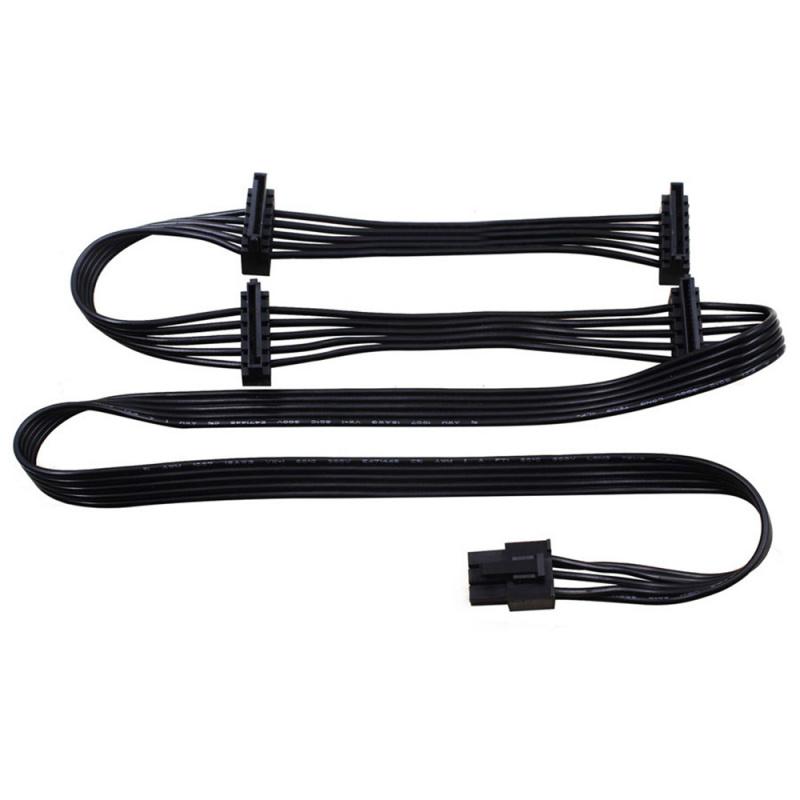 New 2pcs PCI-e 6Pin Male 1 to 4 SATA 15Pin Power Supply Cable For CORSAIR RM Series
