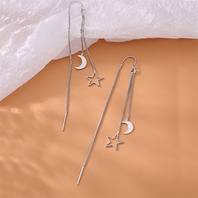 

Модные серебряные геометрические серьги с кисточками для женщин, вечеринок, дней рождения, темпераментных длинных сережек-линий, ювелирные изделия, подарки