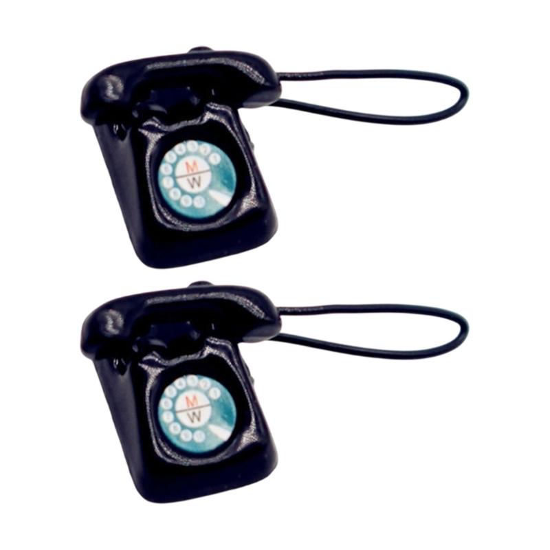 

Antique Miniature Telephone For Dollhouses Accessories 1/12 Scale Handcrafted Wooden Furniture Kids Gift чорний