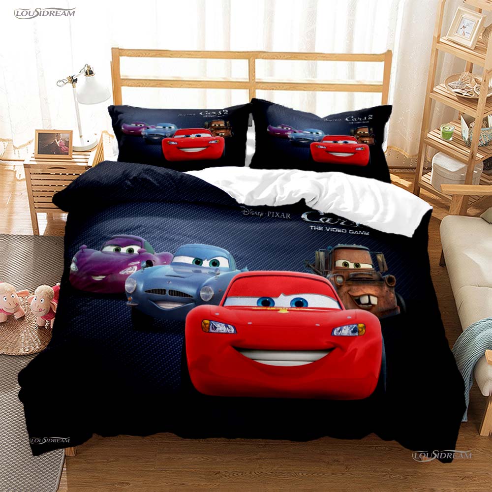 

Pixar Mcqueen Автомобіль Всесезонна Наволочка Ковдра Комплекти Постільної Білизни М яка Покривало-Ковдра та Наволочки Односпальний/Двоспальний/Євро/Королівський US Twin(172*218cm)3pcs
