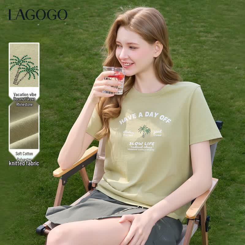 LAGOGO Women s Coconut Tree Print T-Shirt M