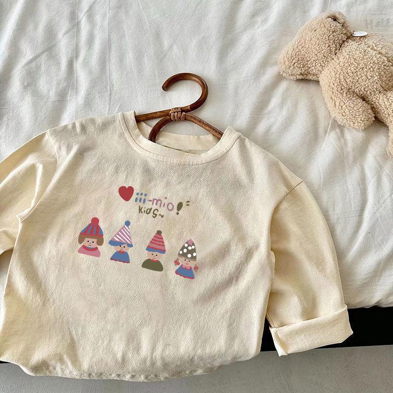 

100% Хлопок Осенняя Футболка с Длинным Рукавом в Стиле Принцессы для Маленьких Девочек 120cm