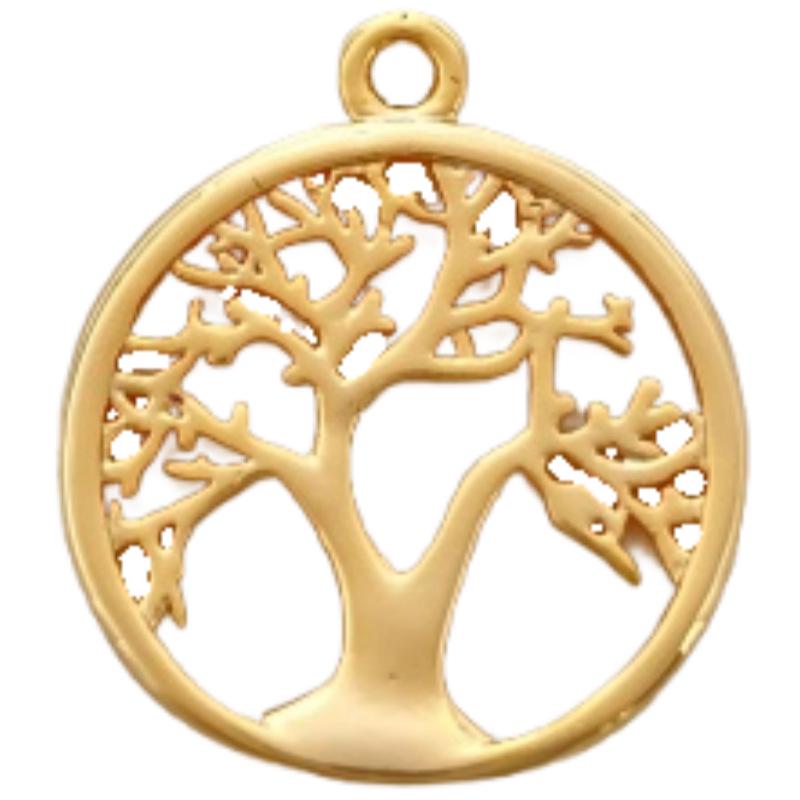 Tree of Life Pendant: 14K Gold-Plated Copper, High Color Retention, Hollow Tree Necklace & Bracelet Charm.