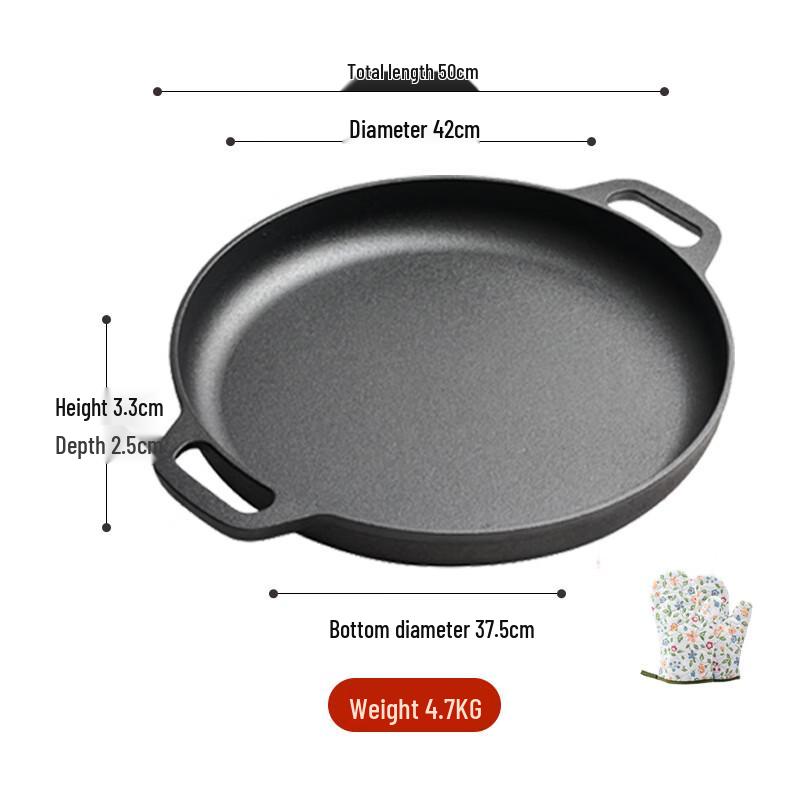 Lilang Thickened Cast Iron Non-Coated Griddle Pan