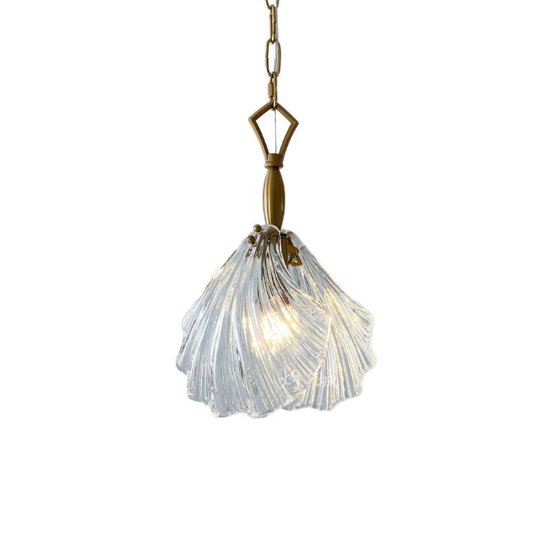 Nordic minimalist shell glass chandelier restaurant bar table lamp Japanese style entrance hallway light luxury romantic