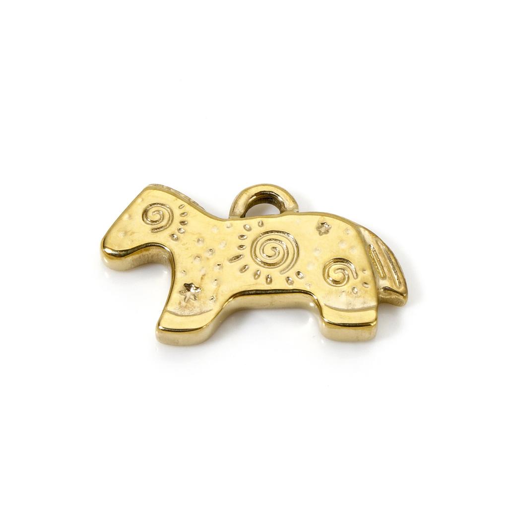 2pcs 304 Stainless Steel Charms Multicolor Horse Animal Spiral Pendants DIY Necklace for Women Jewelry Making 18.5mm X 11mm