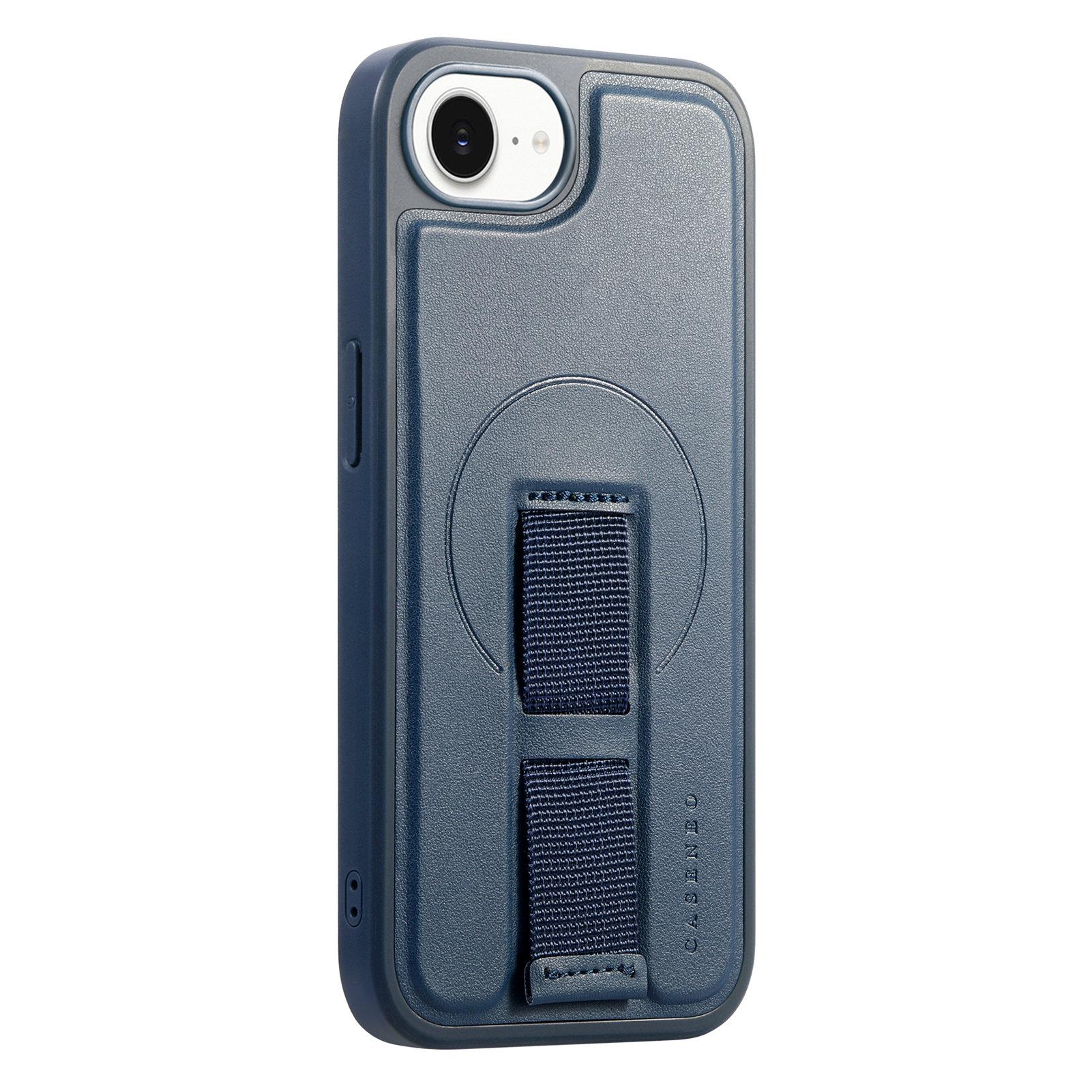 

For iPhone 16e Magnetic Case CASENEO Wristband PU Leather + PC Shockproof Phone Cover F
