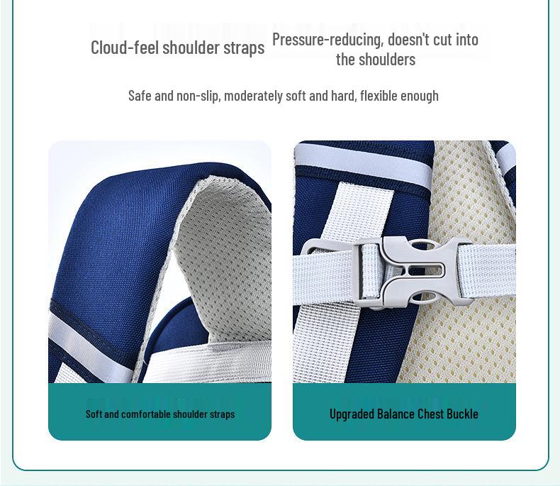 Lightweight Waterproof Backpack with Spine Protection for Kids Ages 6-12, Suitable for Grades 1-6