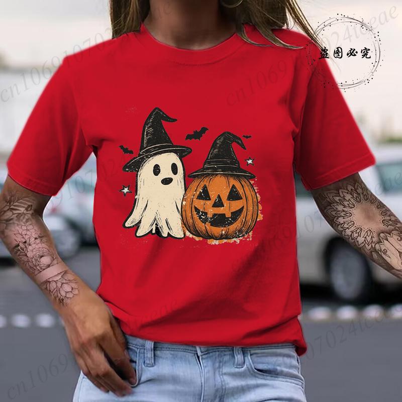 Halloween T Shirt Men Women Casual Short Sleeve Graphic Tee Print Cosplay Funny Halloween Pumpkin Tops Summer Y2k Clothes