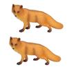 2pcs Realistic Fox Figure Wild Animal Model Toy Educational Presents for Children