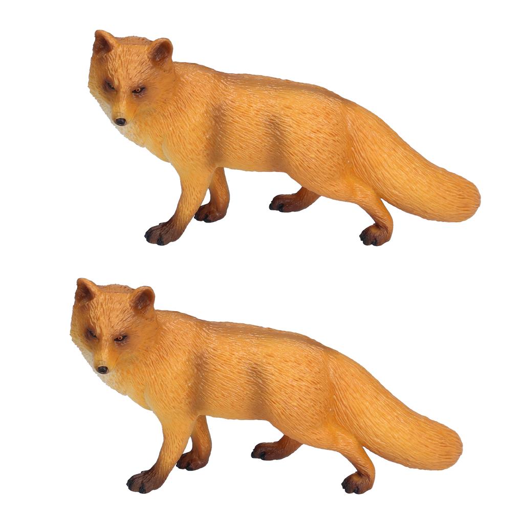 2pcs Realistic Fox Figure Wild Animal Model Toy Educational Presents for Children