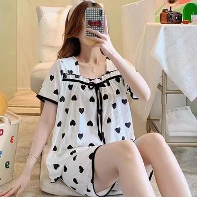 Pijama feminino de manga curta, camisa com botões e shorts, conjunto de 2 peças, verão, casa, noite, sono, casual, roupa de dormir