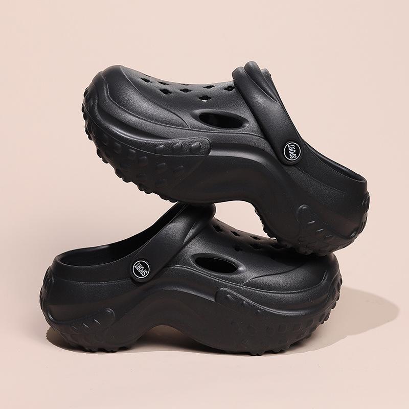 2025 pantofi populari cu talpă cu găuri, papuci cool cu vârf în pungă, cu talpă groasă, anti-alunecare, de purtat pentru femei, plajă la malul mării, senzație de călcat pe rahat, bărbați