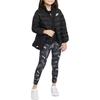 Nike Kids' Top Solid Color Print Zippers Thickened Fleece Lined Thermal Black Kids' (Unisex) Padded Jackets FB0061 010