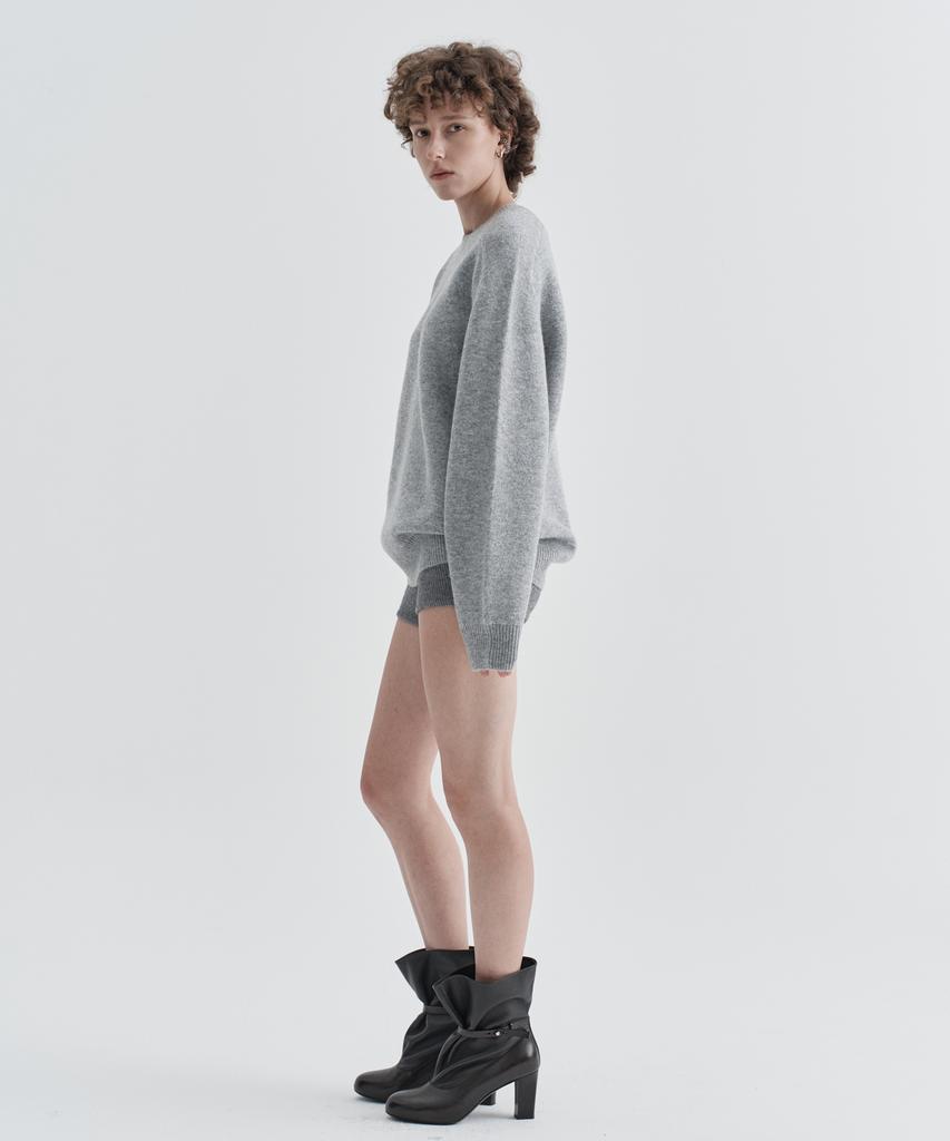 EZIO WOMEN W Plain Round Knit_Melange Gray