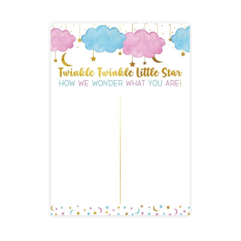 Gender Reveal Party Supplies Cloud Poster with Boy Girl Stickers for Baby Shower Gender Announcement Party Accessories