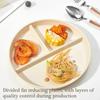 22cm Compartmentalized Plate Plastic Tableware Family Meal Plate for Kids and Adults Microwave and Dishwasher Safe