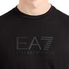 Emporio Armani EA7 T-shirt z długim rękawem, gładki splot, okrągły dekolt, męskie topy, czarny, 7M000227-AF10373-UC001