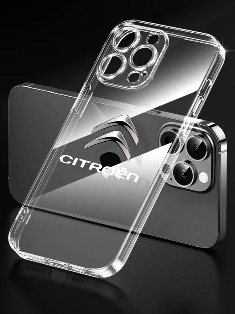 Fashion Car Logo Transparent Phone Case For IPhone 11 12 13 14 Pro Max XR X XS SE 7 8 Plus For Citroen C1 C3 C4 C5 C6 DS 3 DS 4 DS 5