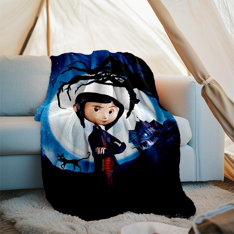 Coraline printed throw blanket—soft,warm;versatile blanket for all seasons—perfect as &air-conditioning throw,nap blanket