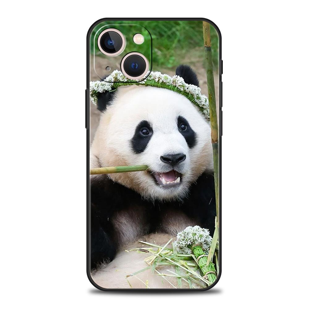 Luxury TPU Soft Phone Case For iPhone 17 Air 16E 16 11 15 14 Pro MAX 12 13 7 8 Plus X XR XS SE 2022 Cover panda