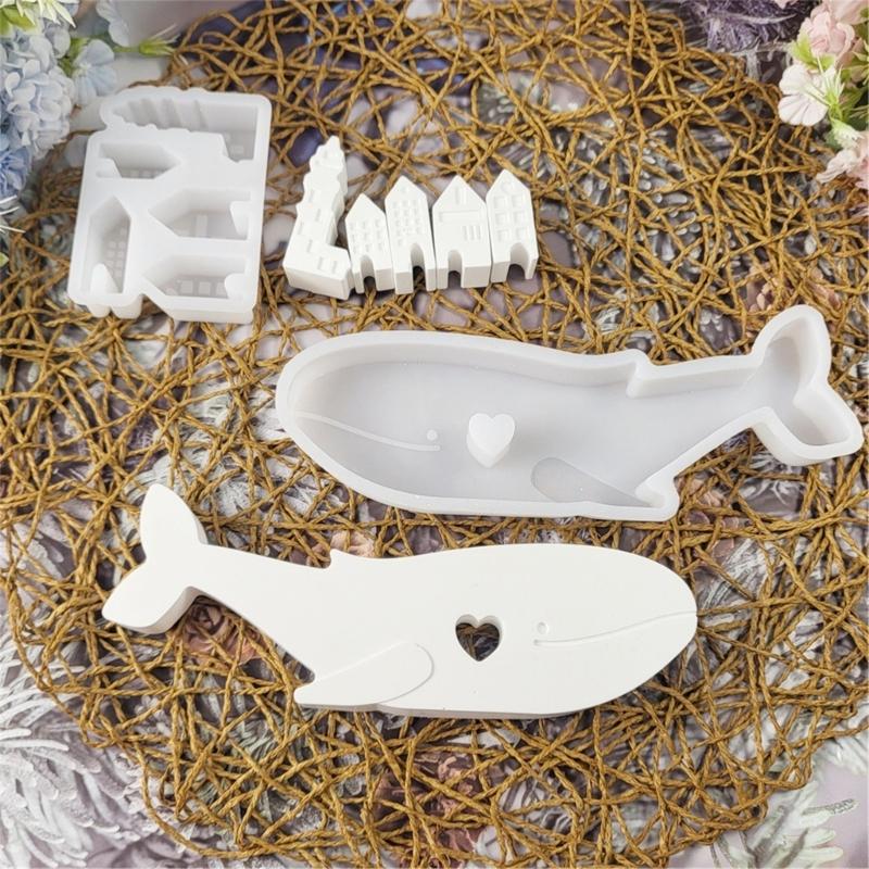 Silicone Whale House Display Ornament Mold Creative Whale House Mold For DIY Crafting And Homes Decoration Projects