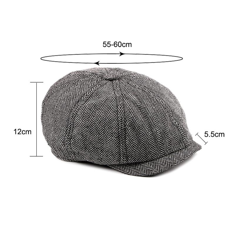 Retro British Newsboy Cap Gatsby Octagonal Hats for Men Women Spring Autumn Classic Herringbon Beret Hat Flat Caps Gavroche