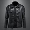 Spring and Autumn New Men's Lapel Motorcycle Leather Jacket Trendy Slim Simple Casual Jacket