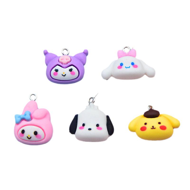 Cute Cartoon Chacha Big-Eared Dog Resin Earrings & Keychain Charms - DIY Jewelry Accessories