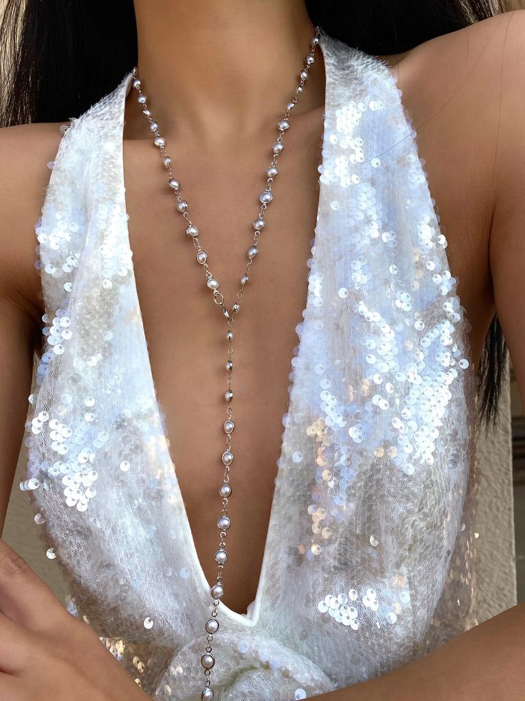 Bohemian Long Y-Shaped Necklaces for Women Metal Clavicle Chain Gold Color Choker Holiday Party Jewelry Necklace Gift Collar