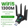 4 Antenna Design 1300Mbps WiFi Dongle Wireless Network Card  For Computer/PC/Tablet