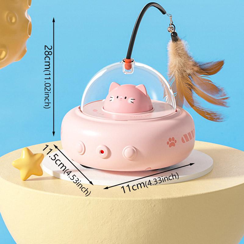 Electric Cat Interactive With Feather Cat Teaser Wand Rechargeable Sensing Pet Toys Replaceable Feather Interactive Supplies