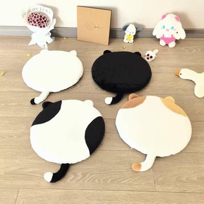 Non-slip Cute Cat Memory Foam Cushion - Soft, Washable, Round Seat Pad for Bay Window, Sofa, or Dormitory