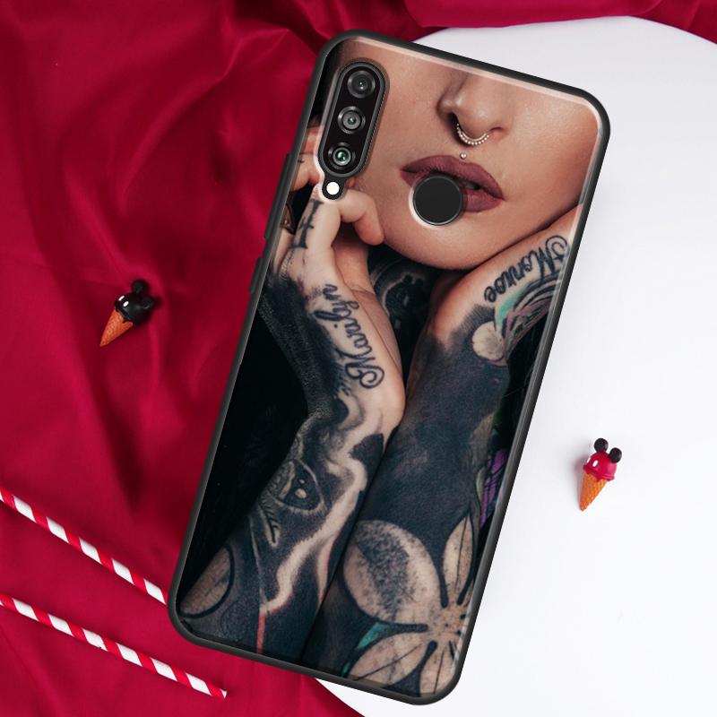 Sexy sleeve tattoo girl For Huawei Nova 10 SE 9 5T 12s 12i 11i Y91 Y90 Y60 Y70 Y72 Y61 P20 P30 P40 Lite P60 Pro Case