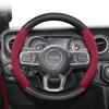For Jeep Suede Carbon Fiber Steering Wheel Cover Fit Renegade Compass Wrangler Jk Grand Cherokee Wk2 Jl Gladiator Tj Patriot DX
