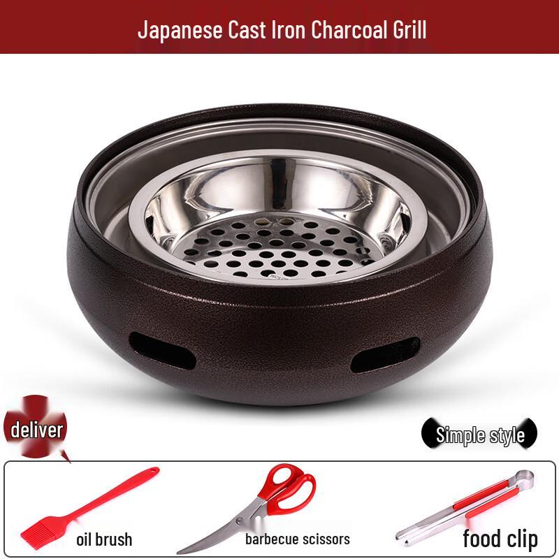 Zhishi Cast Iron Charcoal BBQ Grill