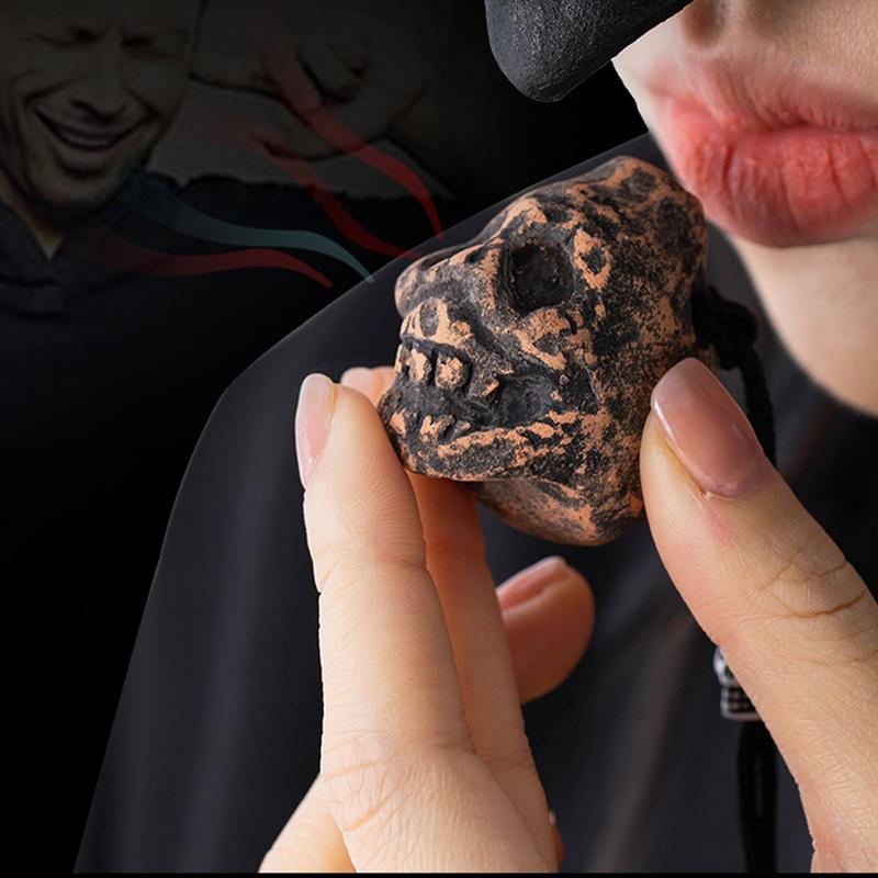 Death Whistle Screaming Whistle Instrument Skull Retro Aztec Death Halloween Loudest Whistle Outdoor Camping Emergency Whistle